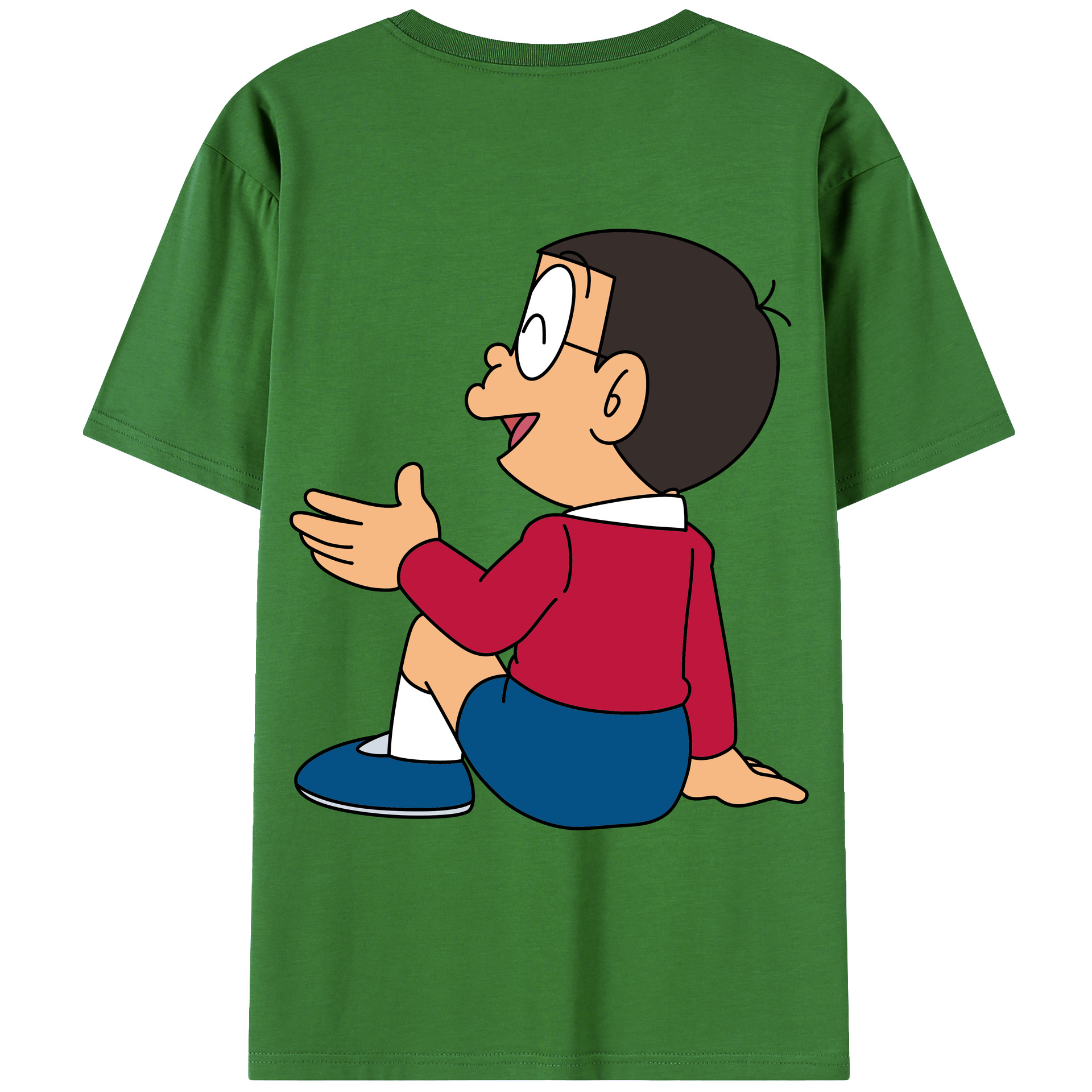 （画像用） ドラえもん 野比 のび太 Doraemon Nobita Nobi レディース半袖Tシャツ(バックプリント)